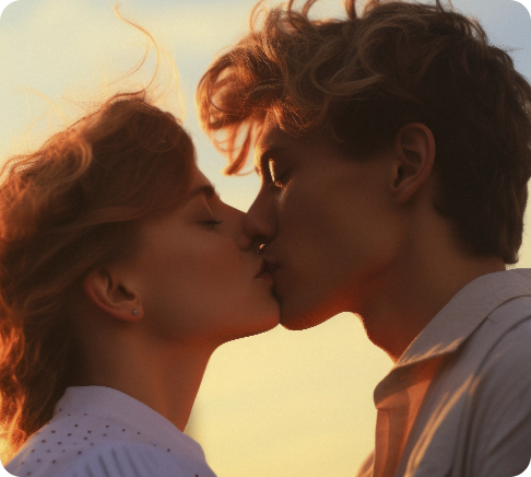 현실적인 AI 커플 키스