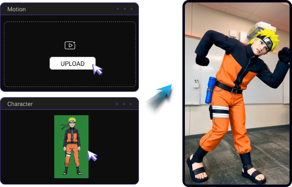 업로드를 통해 AI 바디 스왑 영상 만들기