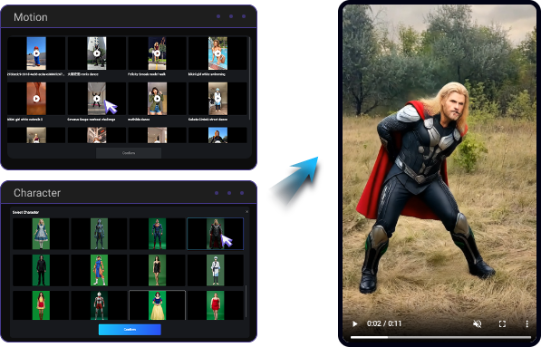 템플릿을 사용하여 AI 바디 스왑 비디오 만들기